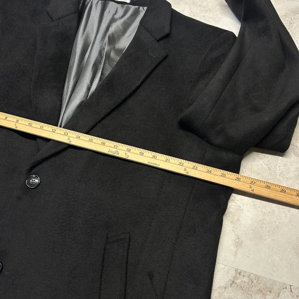 Vinci Philosophy Overcoat Black Mens 3XL Wool Cashmere Blend Long Dress Coat